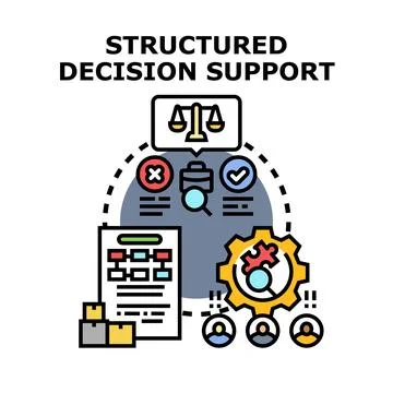 Structured decision support system processing business problems Stock Illustration