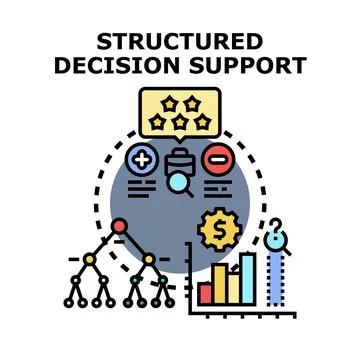 Structured decision support system providing business analysis Stock Illustration