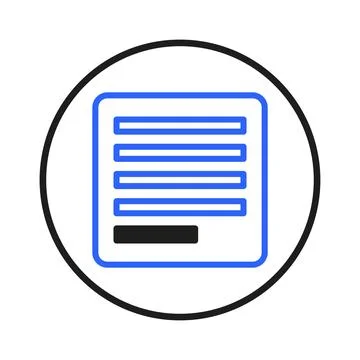 Structured document icon with blue outline representing data management or .. Stock Illustration