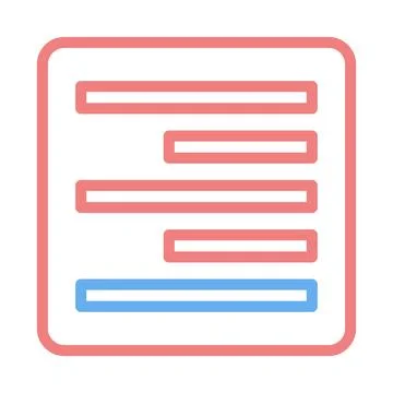Structured Document Icon with Pink and Blue Lines Stock Illustration