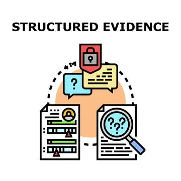Structured evidence data analysis and secure investigation Stock Illustration