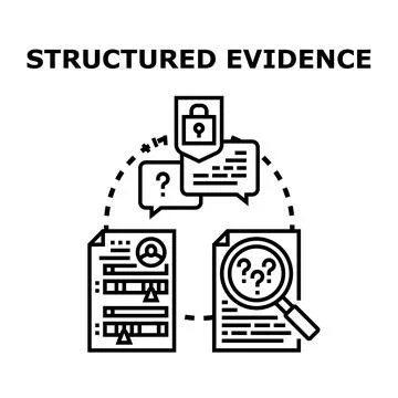 Structured evidence data analysis and secure investigation Stock Illustration