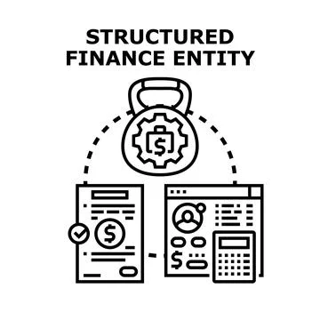Structured finance entity managing complex financial operations 库存插图