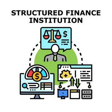 Structured finance institution managing complex financial products Stock Illustration