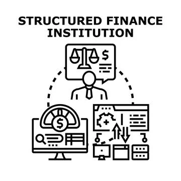 Structured finance institution managing complex financial products Stock Illustration