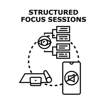 Structured focus sessions for improved productivity and concentration Stock Illustration