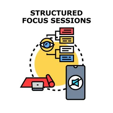 Structured focus sessions for improved productivity and concentration Stock Illustration