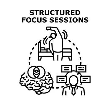 Structured focus sessions vector concept managing productivity Stock Illustration