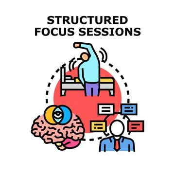Structured focus sessions vector concept managing productivity Stock Illustration