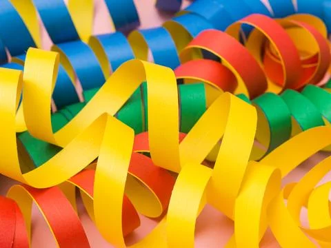 Structured Full Frame Pattern of Multicolored Paper Streamers Stock Photos