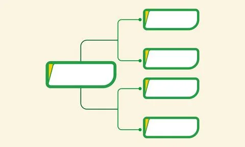 Structured Green Mind Map Infographic Template for Idea Organization and Vi.. Stock Illustration