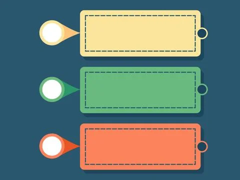 Structured Infographic Boxes with Colorful Semi-Circular Tabs for Organized.. Stock Illustration