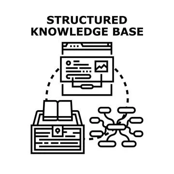 Structured knowledge base compiling information and data Stock Illustration