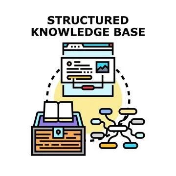 Structured knowledge base compiling information and data Stock Illustration