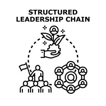 Structured leadership chain concept vector icon Stock Illustration