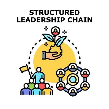 Structured leadership chain concept vector icon Stock Illustration