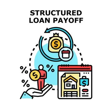 Structured loan payoff payment plan concept Ilustração Stock