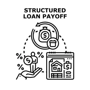 Structured loan payoff payment plan concept Ilustração Stock