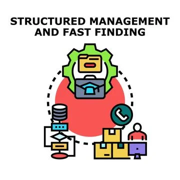 Structured management and fast finding for business operations Stock Illustration