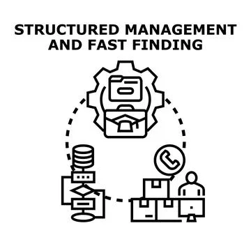 Structured management and fast finding for business operations Stock Illustration