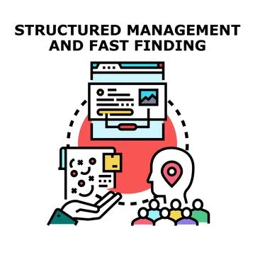 Structured management and fast information finding concept Stock Illustration