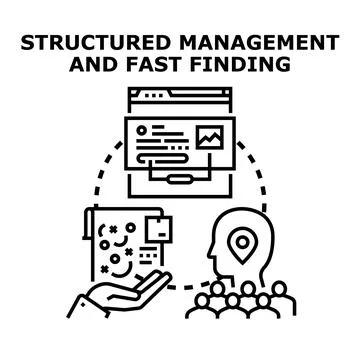 Structured management and fast information finding concept Stock Illustration