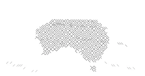 Structured Map Maze Over Australia Form Stock Footage 313203470