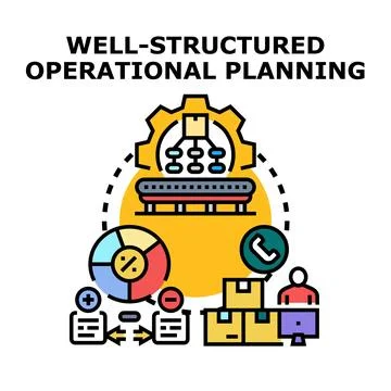 Structured operational planning process developing business strategy Stock Illustration