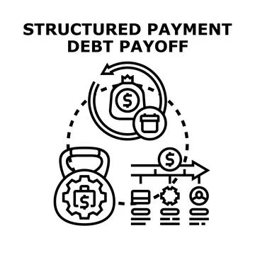 Structured payment debt payoff concept illustration Stock Illustration