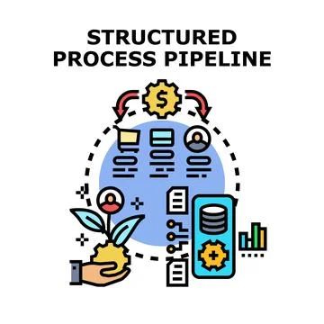 Structured process pipeline concept optimizing business performance 스톡 일러스트