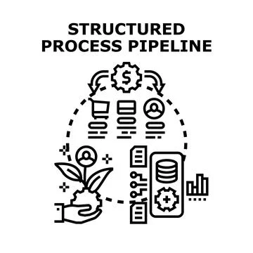 Structured process pipeline concept optimizing business performance Stock Illustration