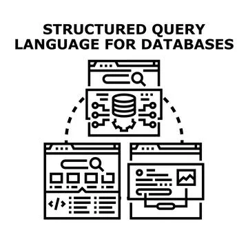 Structured query language for database management system Illustrazione stock