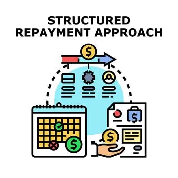 Structured repayment approach managing personal finance and debt Ilustração Stock