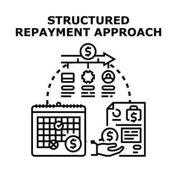 Structured repayment approach managing personal finance and debt Ilustração Stock