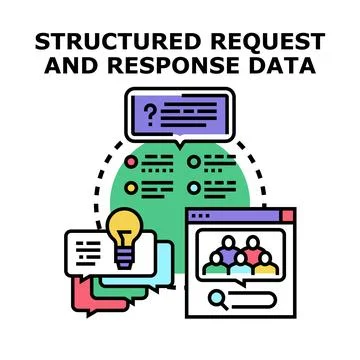 Structured request and response data conceptualizing digital information ex.. Stockillustratie