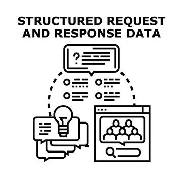 Structured request and response data concept illustrating efficient digital i Stock Illustration