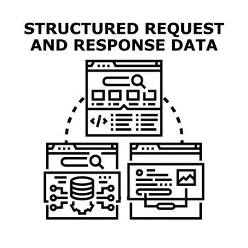 Structured request response data exchange process Illustrazione stock