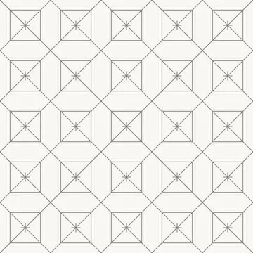 Structured square tile pattern, seamless pattern in line design. tile, square Stock Illustration