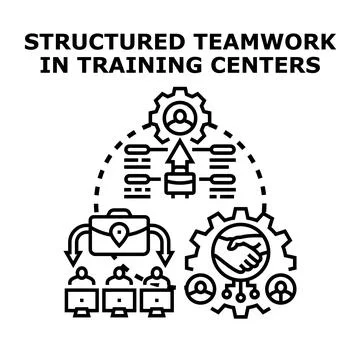 Structured teamwork establishing effective training strategy Stock Illustration