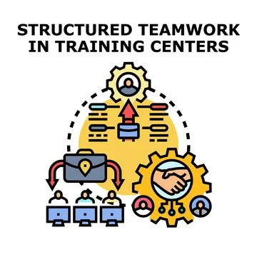Structured teamwork establishing effective training strategy Stock Illustration