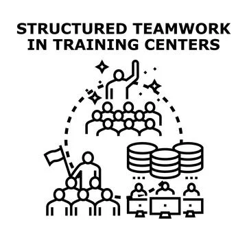 Structured teamwork in training centers for business development Stock Illustration