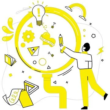 Structured thinking. Development is compass guiding journey analytical crea.. Stock Illustration