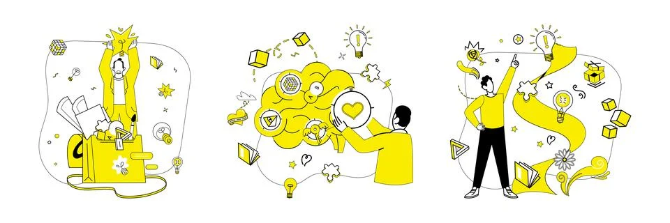 Structured thinking. Efficient management navigates ship structured thinkin.. Stockillustratie