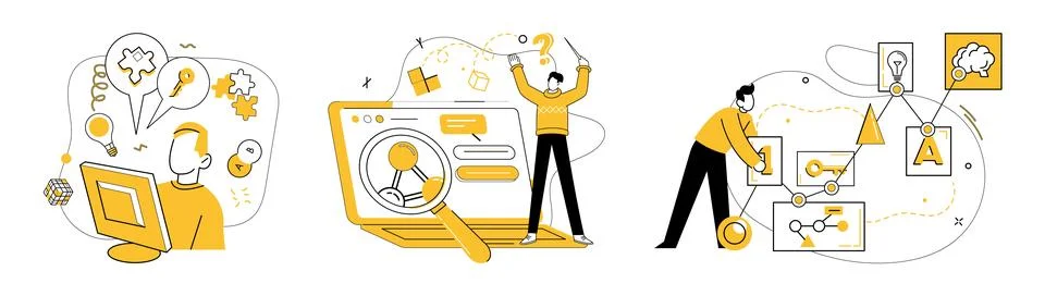 Structured thinking. Intelligence and structured thinking are pillars in te.. Illustrazione stock