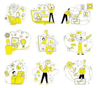 Structured thinking. Intelligence and structured thinking are pillars in te.. Illustrazione stock