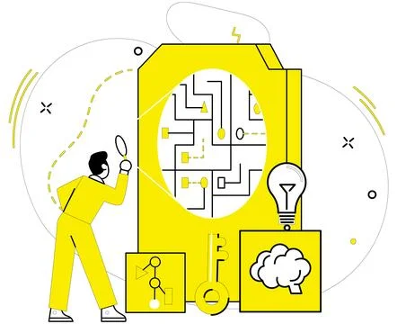 Structured thinking. Intelligence and structured thinking are pillars in te.. Illustrazione stock
