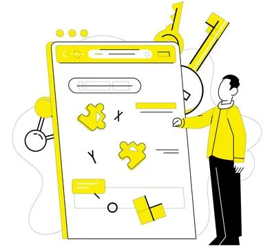 Structured thinking. Logical mindset and knowledge are dynamic winds steeri.. Stock Illustration