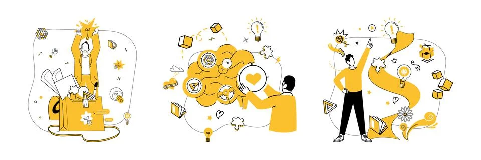 Structured thinking. Progress flourishes where individuality and structured.. Stock Illustration