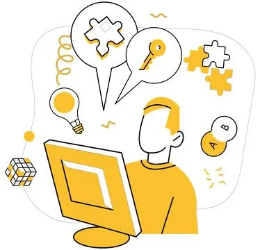 Structured thinking. Structured thinking metaphorically dances with creativ.. Stock Illustration