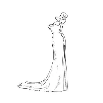 Structured wedding dress Stock Illustration